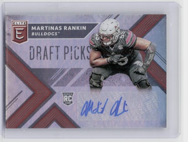 2018 Panini Elite Draft Picks Martinas Rankin #266 Bulldogs Draft Picks Autograp