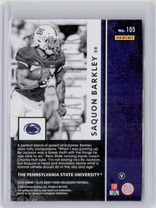 2018 Panini Elite Draft Picks Saquon Barkley VAR #105 Lions - Image 3