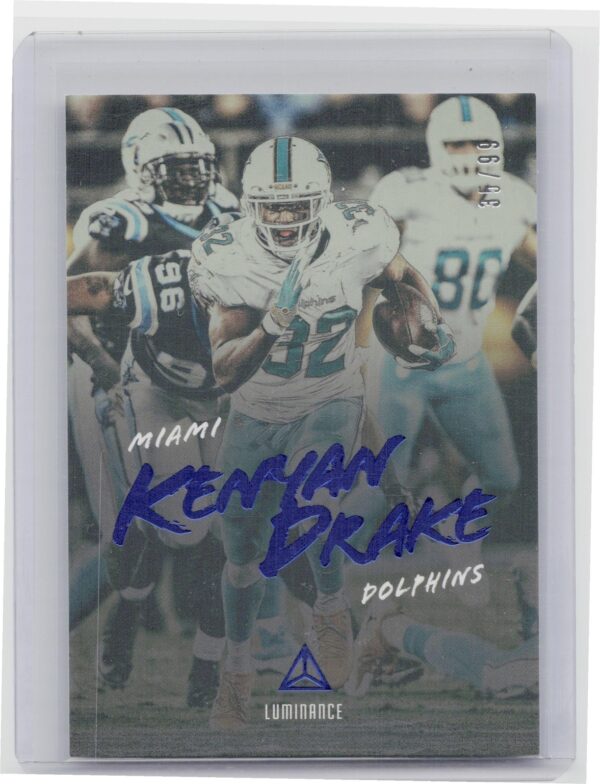 2018 Panini Luminance Kenyan Drake Blue SN99 #39 Dolphins
