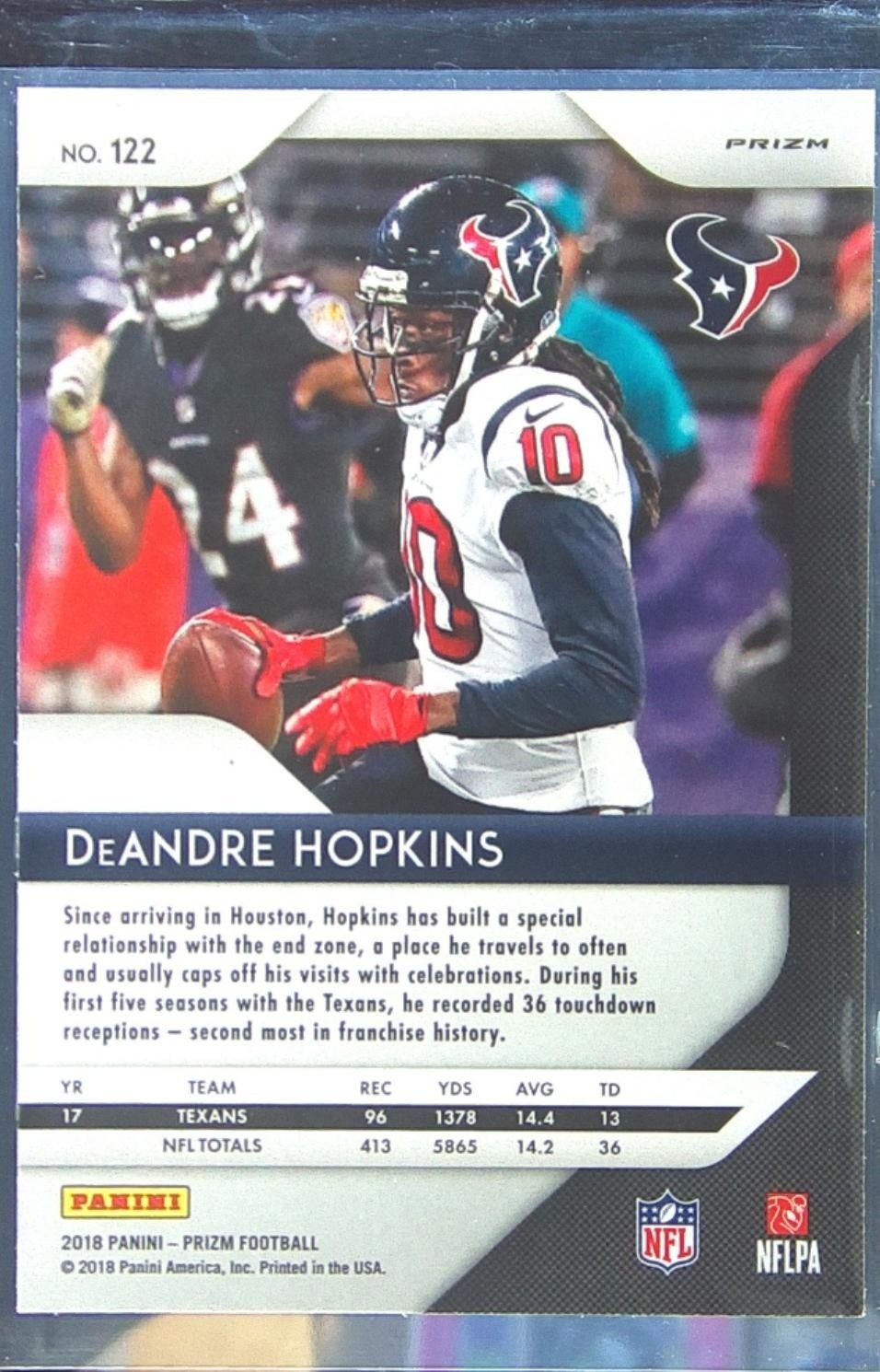 2018 Prizm DeAndre Hopkins Prizm Pink #122 Texans - Image 3