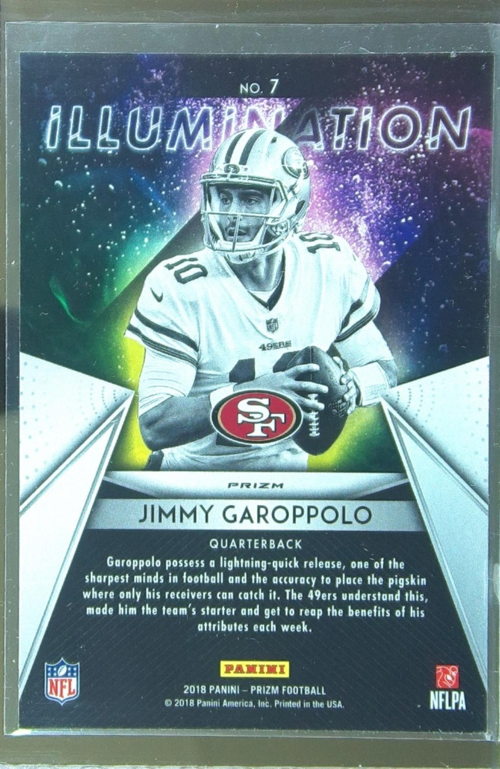2018 Prizm Jimmy Garoppolo #7 49ers Illumination Prizm - Image 3