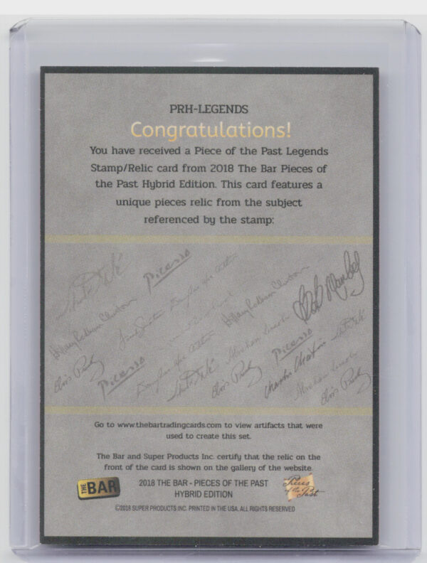 2018 The Bar Pieces of the Past Hybrid Edition 2/11 PRH-LEGENDS - Image 3