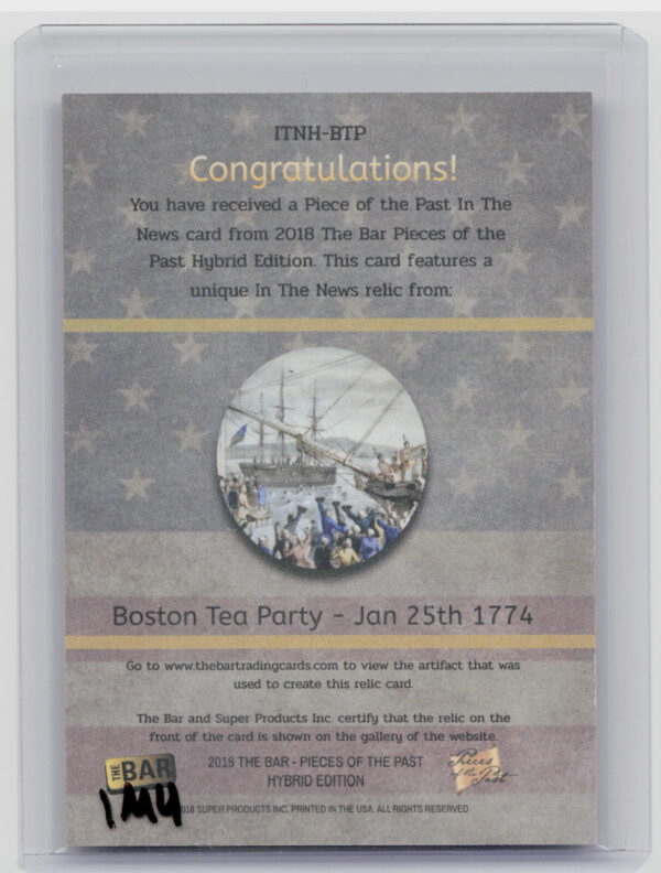 2018 The Bar Pieces of the Past Hybrid Edition:  Boston Tea Party - Image 3