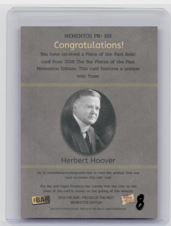 2018 The Bar Pieces of the Past Hybrid Edition: Herbert Hoover PR-HH - Image 3