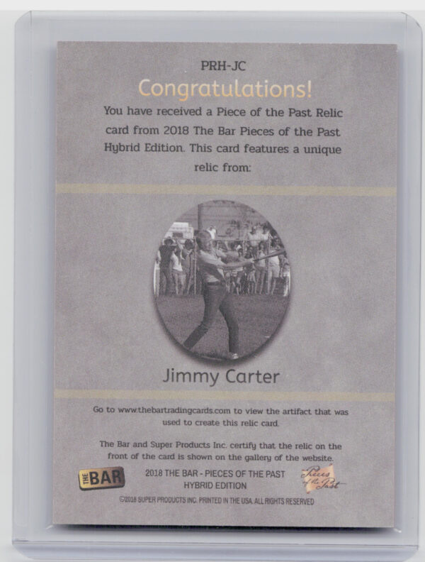 2018 The Bar Pieces of the Past Hybrid Edition:  Jimmy Carter - Image 3