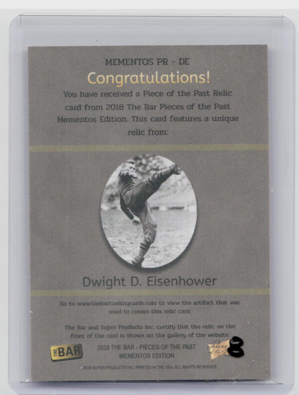 2018 The Bar Pieces of the Past  Mementos Edition:  Dwight D. Eisenhower   PR-DE - Image 3