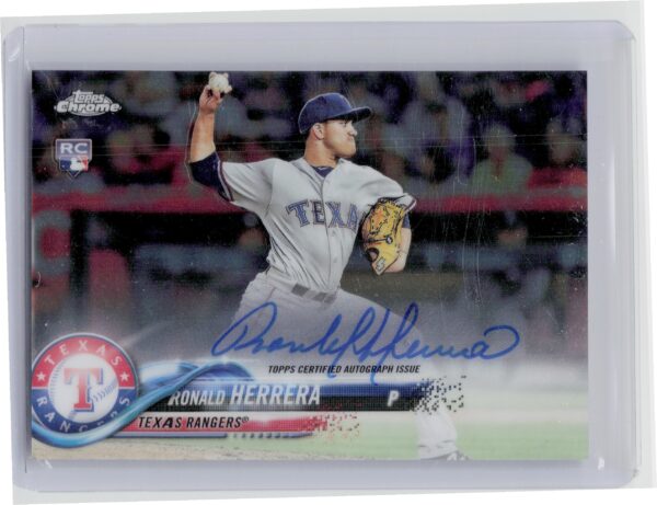 2018 Topps Chrome Ronald Herrera AU #RA-RHE Rangers Rookie Autographs