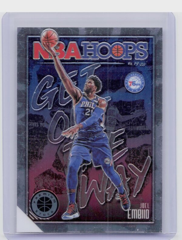 2019-20 Hoops Premium Stock Joel Embiid #10 76ers Get Out The Way