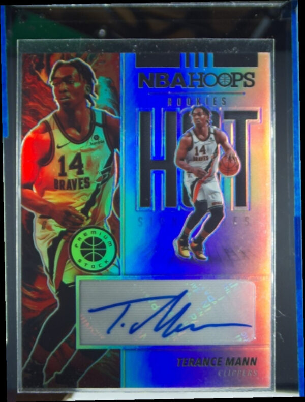 2019-20 Hoops Premium Stock Terance Mann AU #HS-TMN Clippers Hot Signatures Rook