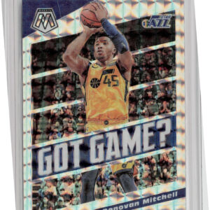 2019-20 Panini Mosaic Donovan Mitchell #18 Jazz Got Game? Silver Mosaic