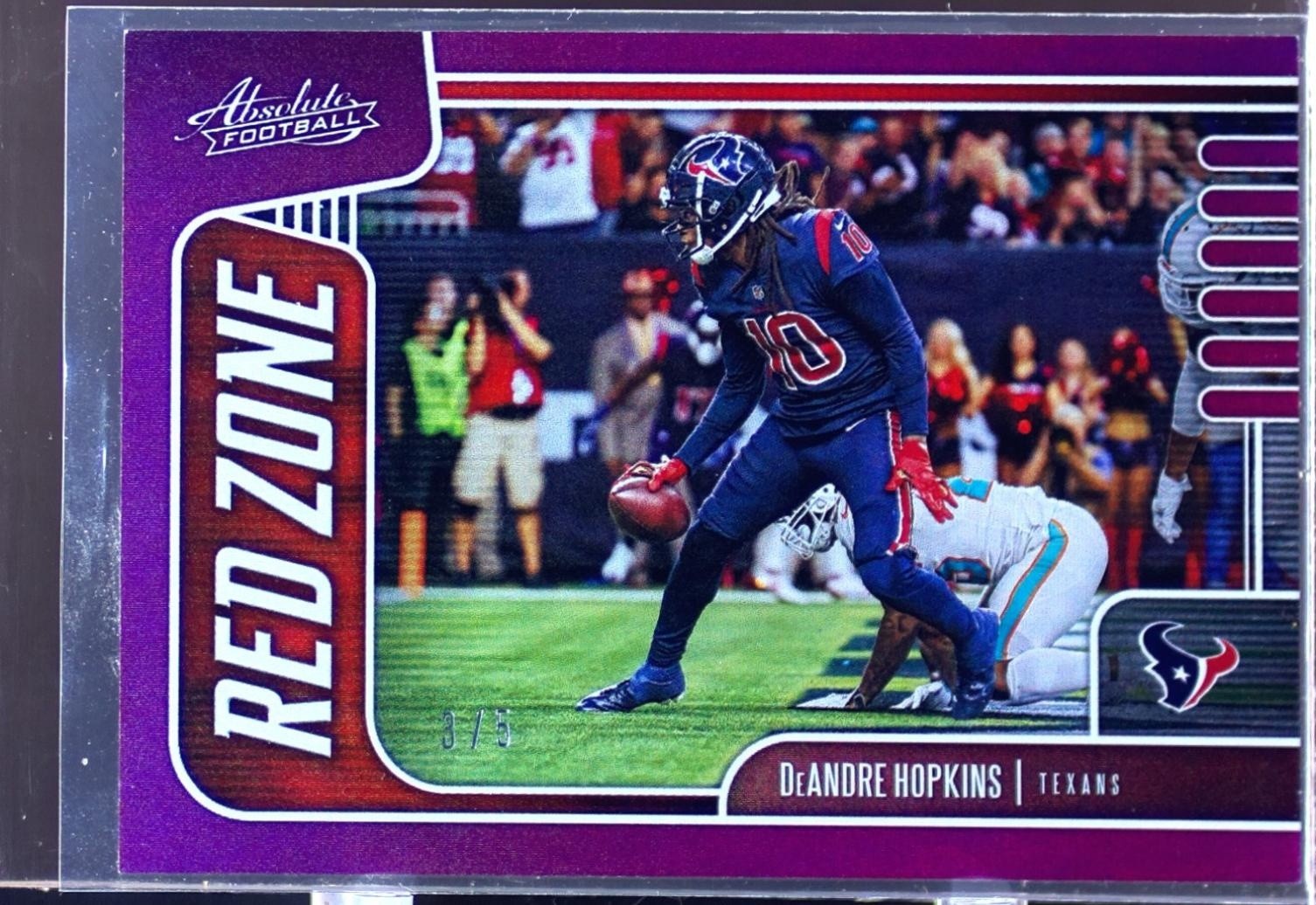 2019 Absolute DeAndre Hopkins /5 #12 Texans Red Zone Spectrum Purple