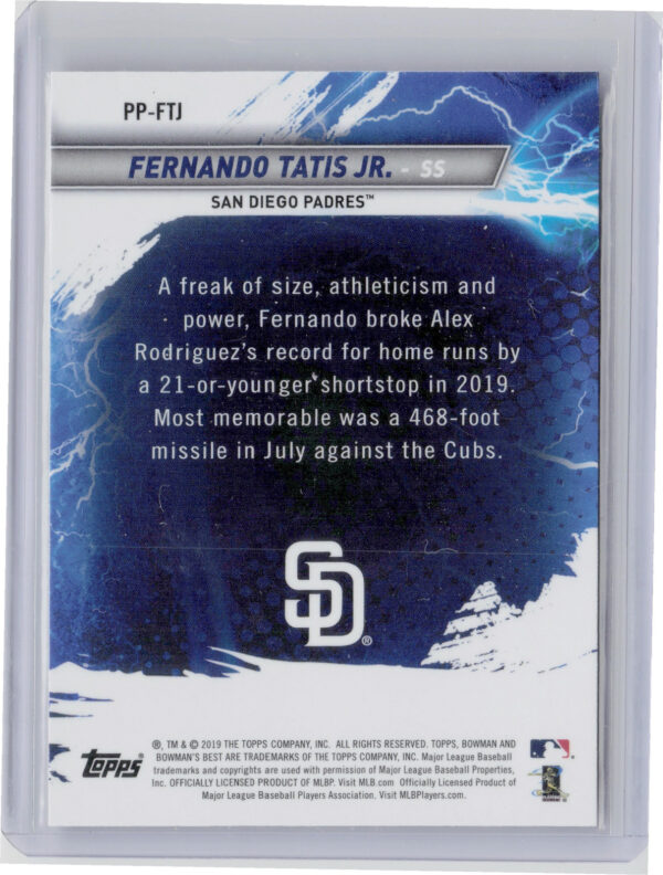 2019 Bowman's Best Fernando Tatis Jr. #PP-FTJ Padres Power Producers - Image 3