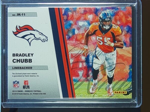 2019 Donruss Bradley Chubb /299 JSY #JK-11 Broncos Jersey Kings - Image 3