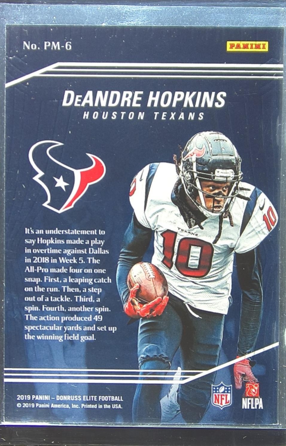 2019 Donruss Elite DeAndre Hopkins #PM-6 Texans Playmakers - Image 3