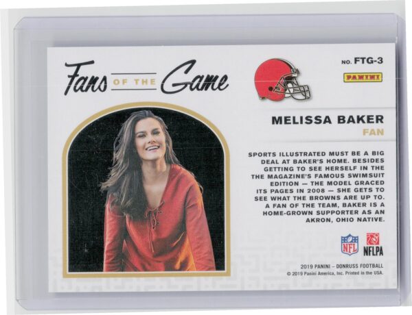 2019 Donruss Melissa Baker /100 #FTG-3 Browns Fans of the Game Holo - Image 3