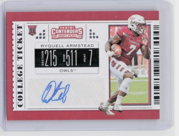 2019 Panini Contenders Draft Picks Collegiate Ryquell Armstead Auto #284 Owls