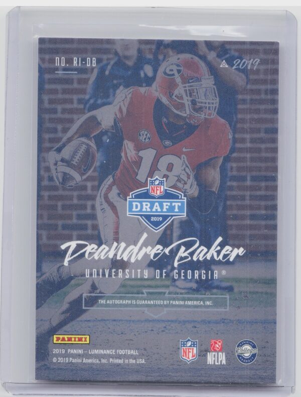 2019 Panini Luminance Deandre Baker AU SN349 #RI-DB Bulldogs Rookie Ink - Image 3