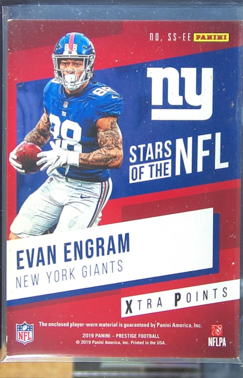 2019 Prestige Evan Engram JSY #SS-EE Giants Stars of the NFL Xtra Points Blue - Image 3