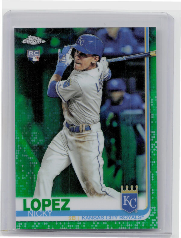 2019 Topps Chrome Update Nicky Lopez Green Refractor SN99 #39 Royals