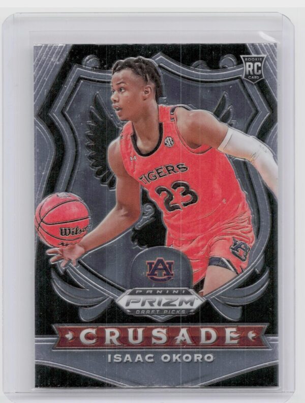 2020-21 Panini Prizm Draft Picks Collegiate Isaac Okoro Crusade Rookie RC #84