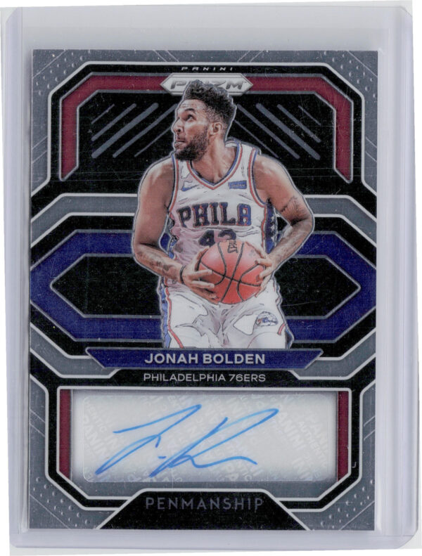 2020-21 Panini Prizm Jonah Bolden AU #PE-JBO 76ers Penmanship