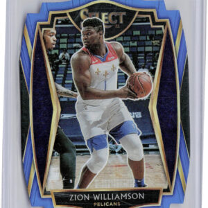 2020-21 Panini Select Zion Williamson Blue Prizms Die Cut SN249 #126 Pelicans