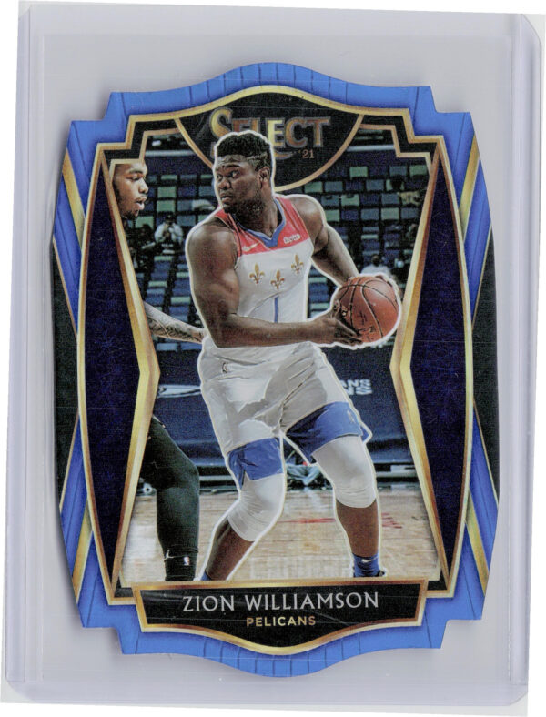 2020-21 Panini Select Zion Williamson Blue Prizms Die Cut SN249 #126 Pelicans