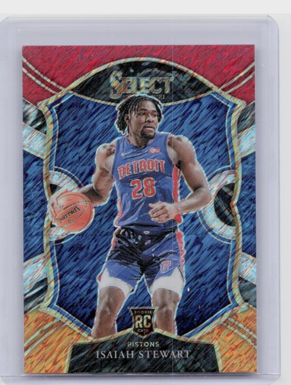 2020-21 Select Isaiah Stewart Red White Orange Shimmer #76 Pistons