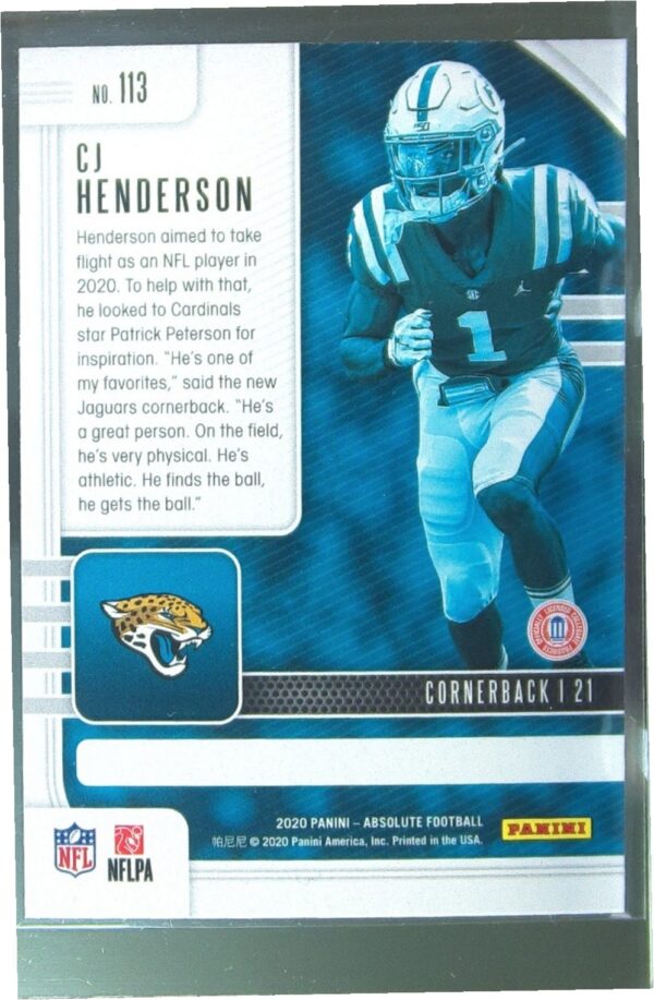 2020 Absolute CJ Henderson Retail RC #113 Jaguars - Image 3