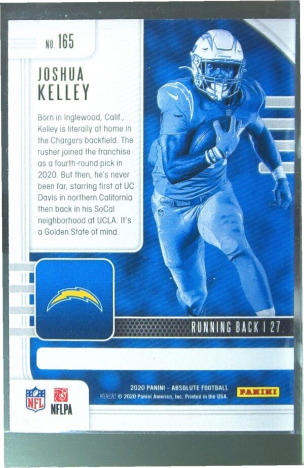 2020 Absolute Joshua Kelley Retail RC #165 Chargers - Image 3