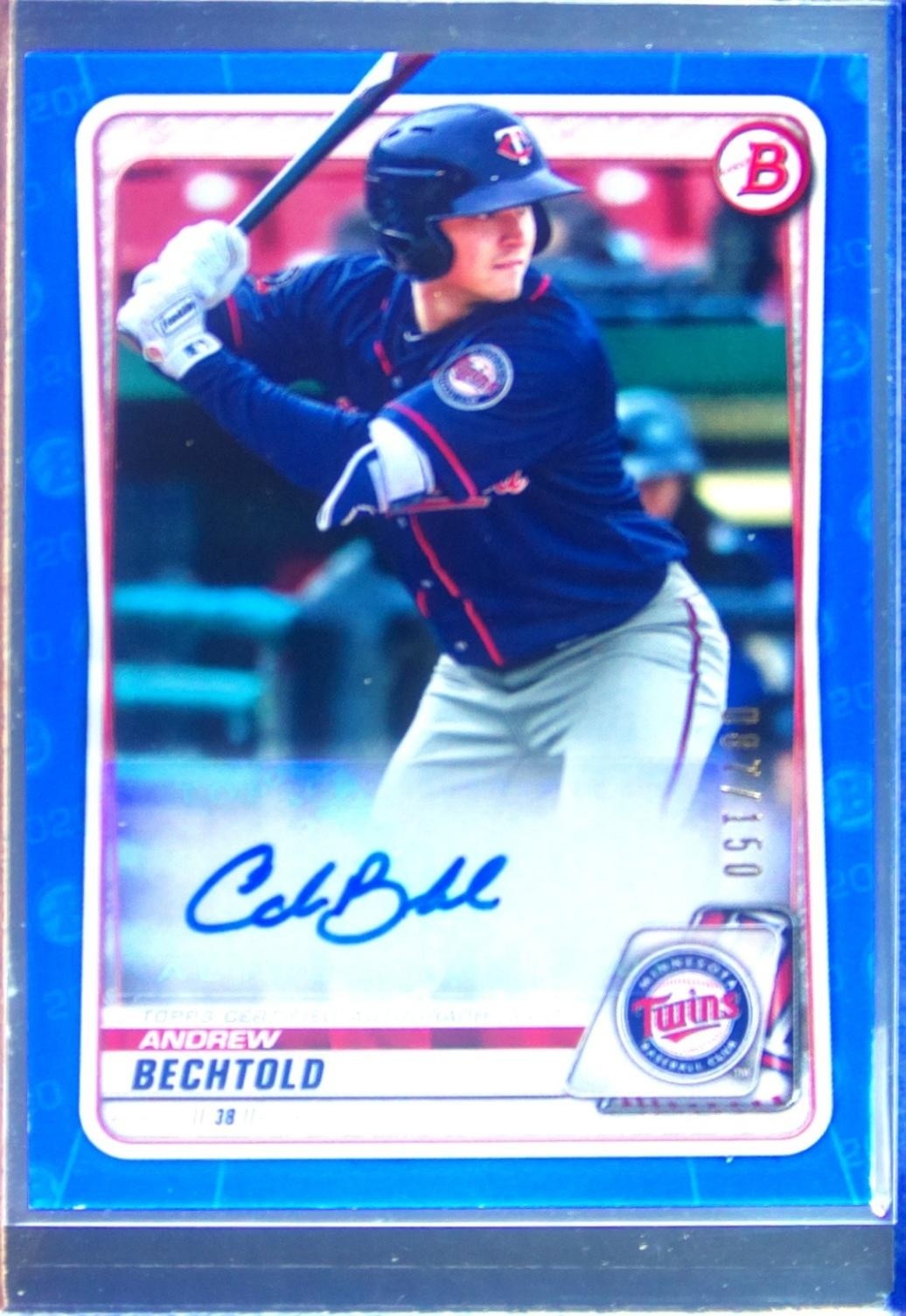 2020 Bowman Andrew Bechtold Auto /150 #PA-AB Twins Prospects Autographs Blue