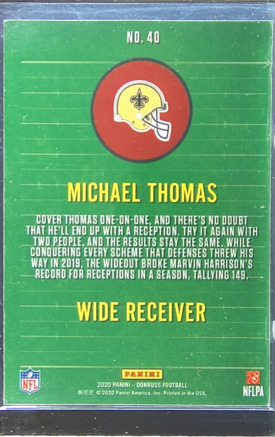 2020 Donruss Michael Thomas #40 Saints Rise ‘n Shine Magnet - Image 3