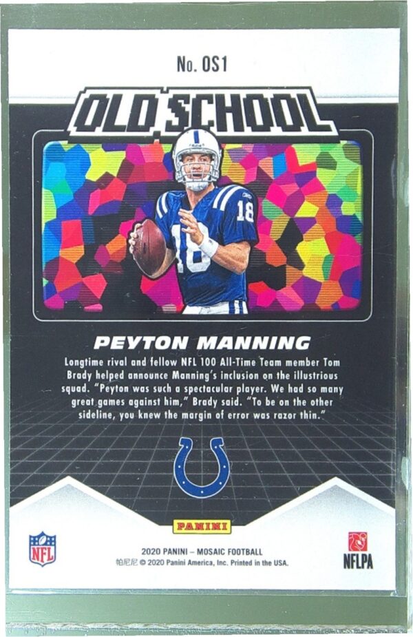 2020 Mosaic Peyton Manning #OS1 Colts Old School - Image 3