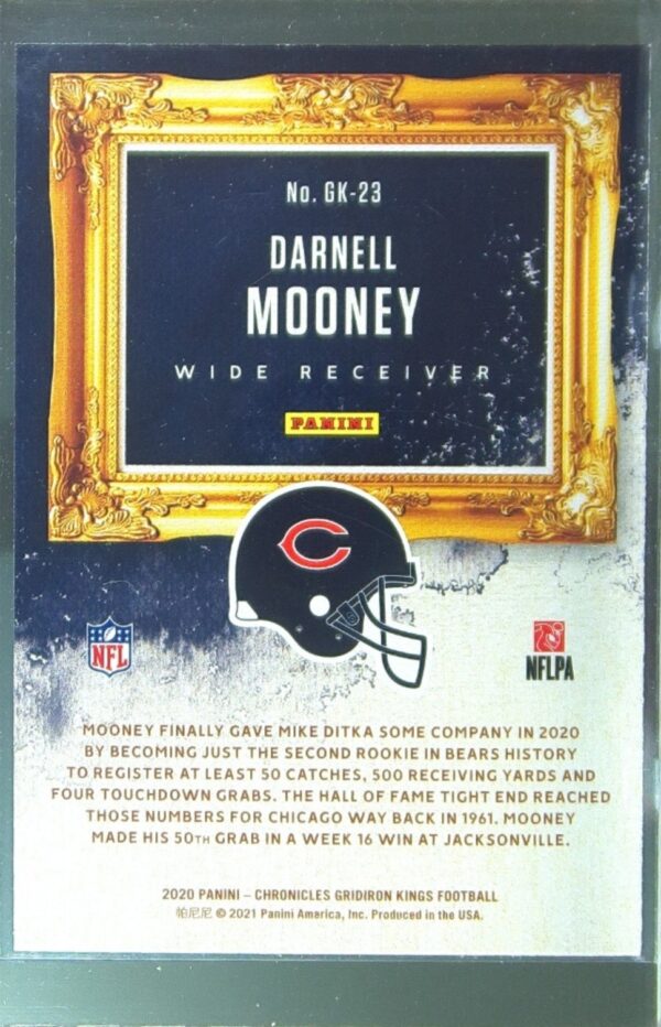 2020 Panini Chronicles Darnell Mooney RC #GK-23 Bears Gridiron Kings - Image 3