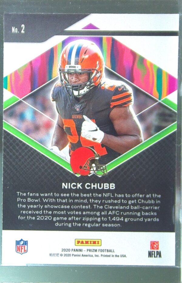 2020 Prizm Nick Chubb #2 Browns Hype - Image 3