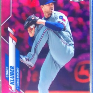 2020 Topps Chrome Corey Kluber Pink Refractor #41 Rangers