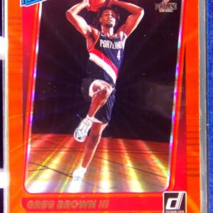 2021-22 Donruss Greg Brown III Holo Orange Laser RC #245 Blazers