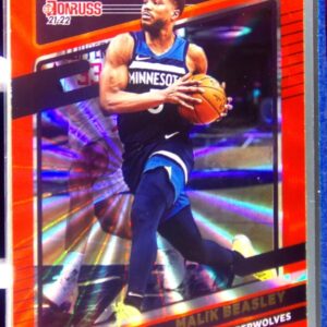 2021-22 Donruss Malik Beasley Holo Orange Laser #58 Timberwolves