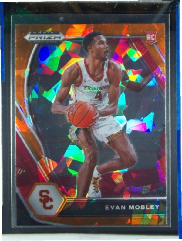 2021-22 Panini Prizm Draft Picks Evan Mobley Orange Ice #2 Trojans