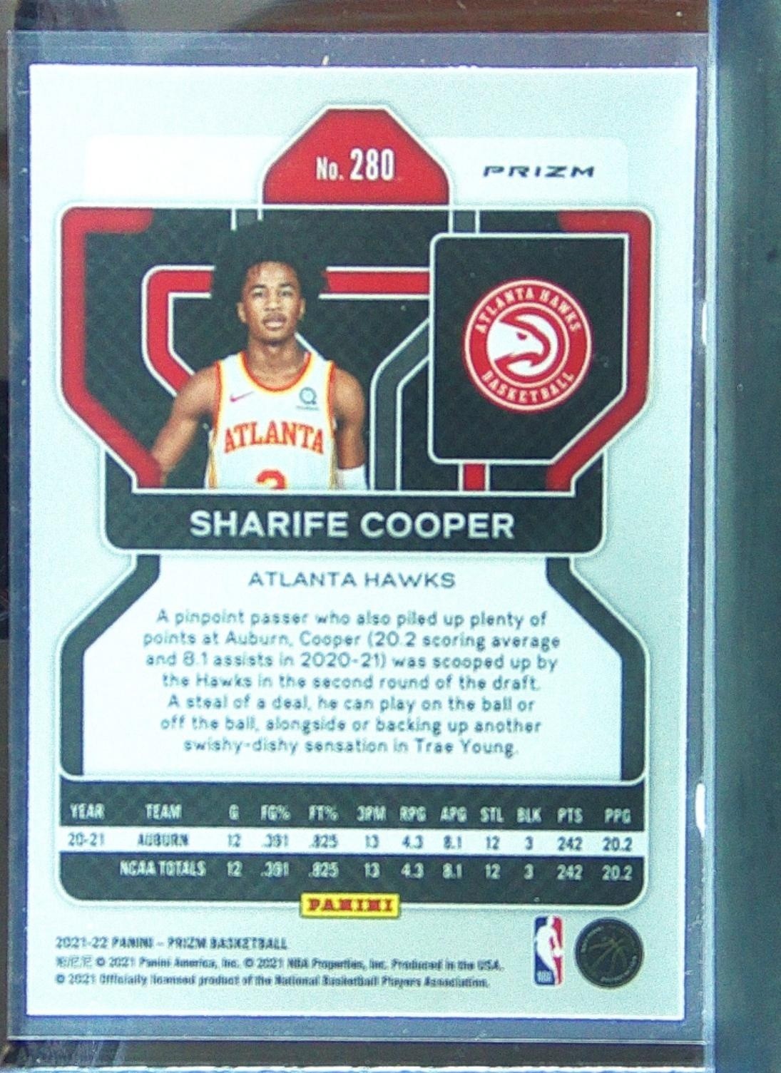 2021-22 Prizm Sharife Cooper Green RC #280 Hawks - Image 3