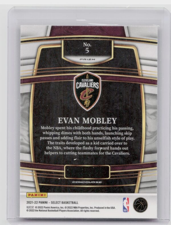 2021-22 Select Evan Mobley Orange Flash Prizms #5 Cavaliers - Image 3