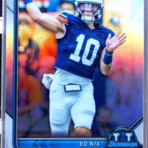 2021 Bowman University Bo Nix Chrome Refractors #8 Tigers First