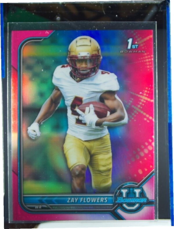 2021 Bowman University Zay Flowers Chrome Pink #26 Eagles