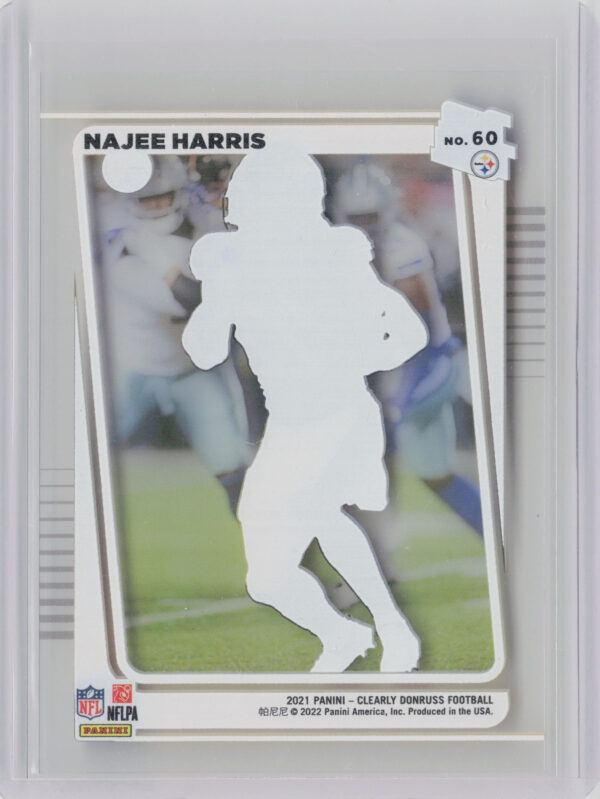 2021 Clearly Donruss Najee Harris RC #60 Steelers - Image 3