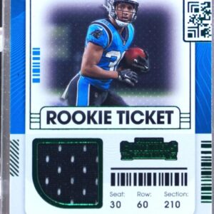 2021 Contenders Chuba Hubbard RC JSY #RSV-CHUB Panthers Rookie Ticket Swatches V