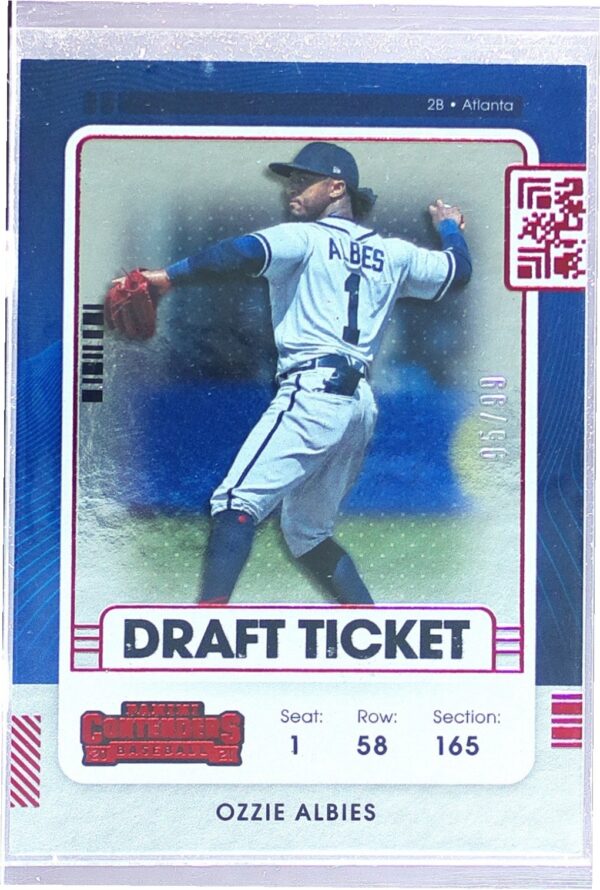 2021 Contenders Ozzie Albies Draft Red /99 #1 Braves