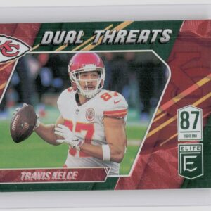 2021 Donruss Elite Travis Kelce #DT6 Chiefs Dual Threats Green