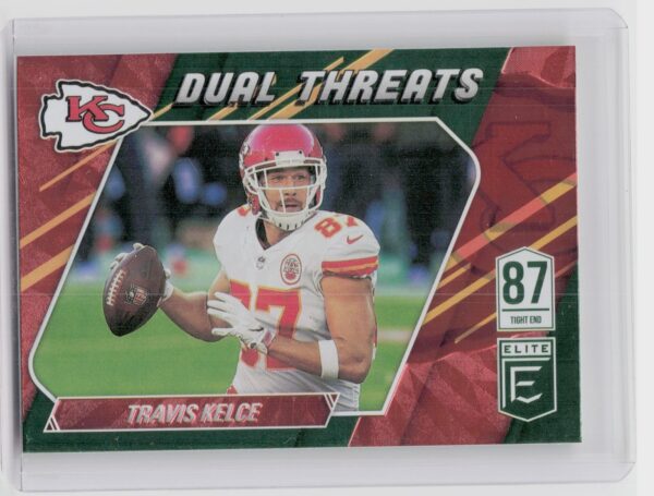 2021 Donruss Elite Travis Kelce #DT6 Chiefs Dual Threats Green