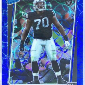 2021 Donruss Optic Alex Leatherwood Blue Scope RC #266 Raiders
