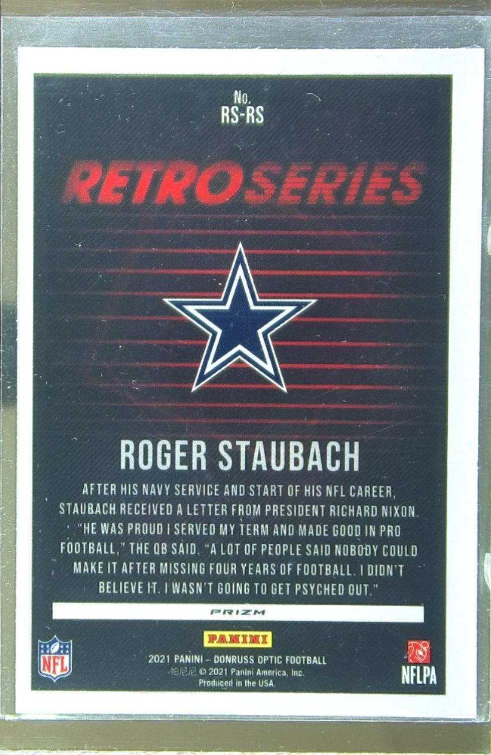 2021 Donruss Optic Roger Staubach #RS-RS Cowboys Retro Series - Image 3